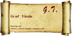 Graf Tünde névjegykártya